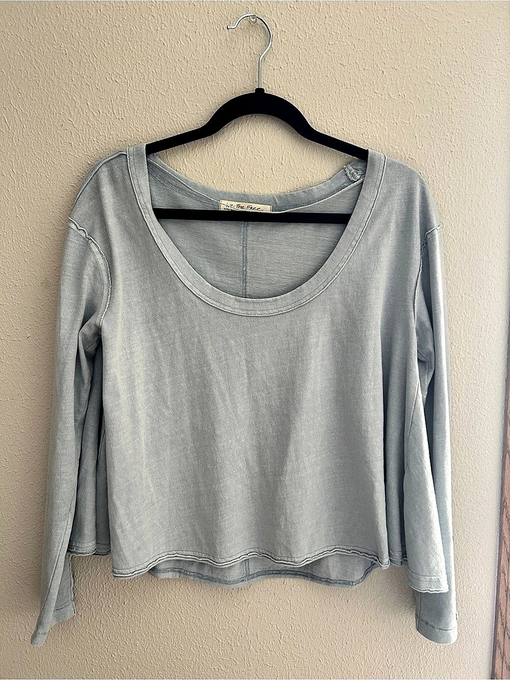 Free People Top Long Sleeve Blue/Gray XS NWT